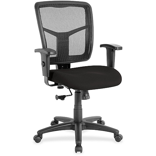 Lorell Ergomesh Managerial Mesh Mid-back Chair Perfection Black Seat Color - Fabric Seat Material - Black Back Color - Black Frame Color - 5-star Base - 1 Each (LLR8620963)