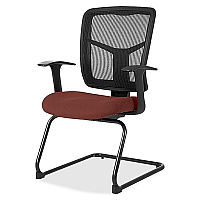 Lorell ErgoMesh Series Mesh Back Guest Chair with Arms Canyon Cordovan Seat Color - Vinyl, Fabric Seat Material - Black Back Color - Mesh Back Material - Cantilever Base - Armrest - 1 Each (LLR8620226)