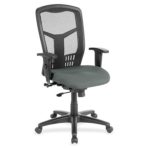Lorell Executive Mesh High-back Swivel Chair Expo Fog Seat Color - Fabric Seat Material - Steel Frame Material - 1 Each (LLR8620532)