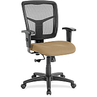 Lorell Ergomesh Managerial Mesh Mid-back Chair Perfection Beige Seat Color - Fabric Seat Material - Black Back Color - Black Frame Color - 5-star Base - 1 Each (LLR8620962)