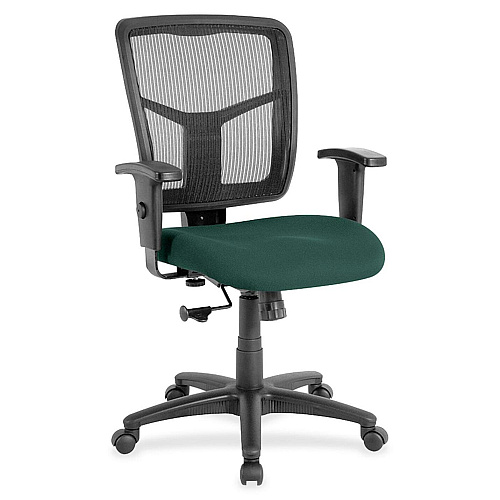 Lorell Ergomesh Managerial Mesh Mid-back Chair Forte Chive Seat Color - Fabric Seat Material - Black Back Color - Black Frame Color - 5-star Base - 1 Each (LLR8620942)