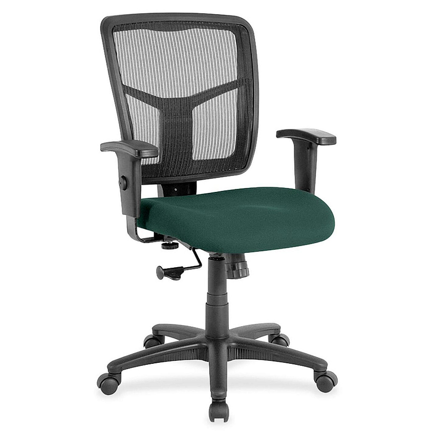 Lorell Ergomesh Managerial Mesh Mid-back Chair Forte Chive Seat Color - Fabric Seat Material - Black Back Color - Black Frame Color - 5-star Base - 1 Each (LLR8620942)