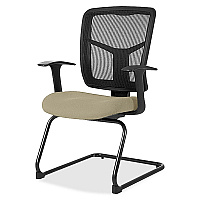 Lorell ErgoMesh Series Mesh Back Guest Chair with Arms Forte Pumice Seat Color - Mesh, Fabric Seat Material - Black Back Color - Mesh Back Material - Cantilever Base - Black - 1 Each (LLR8620245)