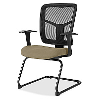 Lorell ErgoMesh Series Mesh Back Guest Chair with Arms Expo Latte Seat Color - Mesh, Fabric Seat Material - Black Back Color - Mesh Back Material - Cantilever Base - Black - 1 Each (LLR8620233)