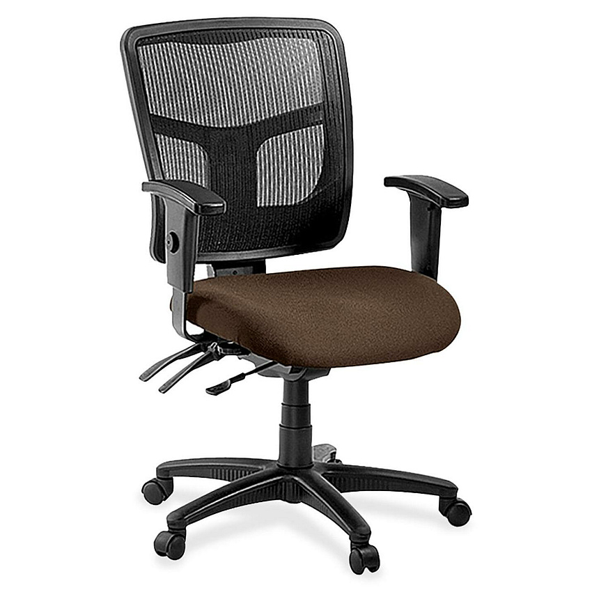 Lorell ErgoMesh Series Managerial Mesh Mid-Back Chair Canyon Mudslide Seat Color - Vinyl Seat Material - Black Back Color - Mesh Back Material - Black Frame Color - Mid Back - 5-star Base - 1 Each (LLR8620128)