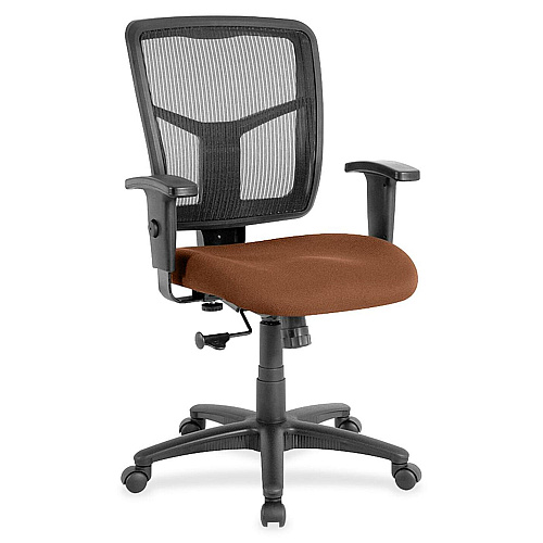 Lorell Ergomesh Managerial Mesh Mid-back Chair Canyon Nutmeg Seat Color - Vinyl Seat Material - Black Back Color - Mesh Back Material - Black Frame Color - 5-star Base - 1 Each (LLR8620930)