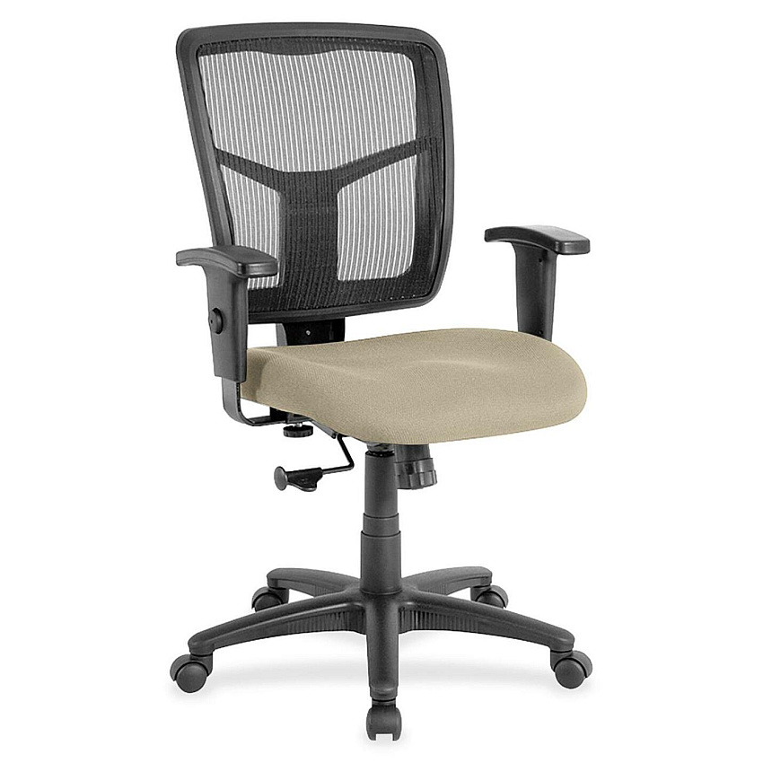 Lorell Ergomesh Managerial Mesh Mid-back Chair Shire Travertine Seat Color - Fabric Seat Material - Black Back Color - Black Frame Color - 5-star Base - 1 Each (LLR8620987)
