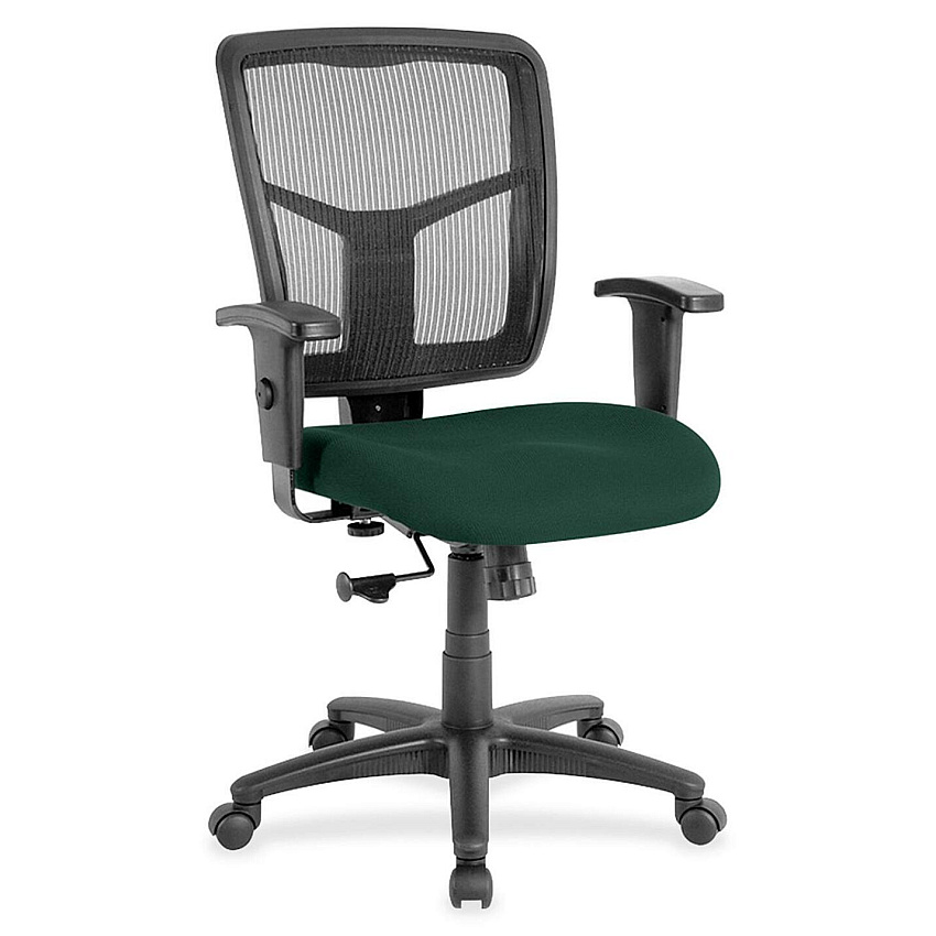 Lorell Ergomesh Managerial Mesh Mid-back Chair Insight Forest Seat Color - Fabric Seat Material - Black Back Color - Black Frame Color - 5-star Base - 1 Each (LLR8620950)