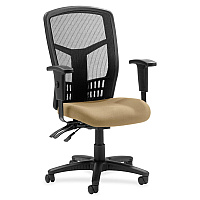 Lorell Executive High-back Mesh Chair Perfection Beige Seat Color - Mesh Fabric Seat Material - Black Back Color - Black Frame Color - 5-star Base - Black - 1 Each (LLR8620062)