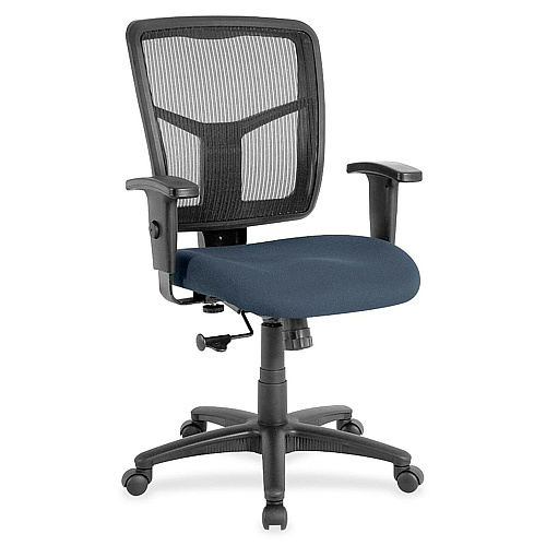 Lorell Ergomesh Managerial Mesh Mid-back Chair Shire Chesapeake Seat Color - Fabric Seat Material - Black Back Color - Black Frame Color - 5-star Base - 1 Each (LLR8620984)