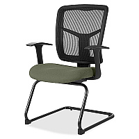 Lorell ErgoMesh Series Mesh Back Guest Chair with Arms Shire Sage Seat Color - Mesh, Fabric Seat Material - Black Back Color - Mesh Back Material - Cantilever Base - Black - 1 Each (LLR8620285)