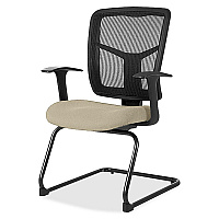 Lorell ErgoMesh Series Mesh Back Guest Chair with Arms Shire Travertine Seat Color - Mesh, Fabric Seat Material - Black Back Color - Mesh Back Material - Cantilever Base - Black - 1 Each (LLR8620287)