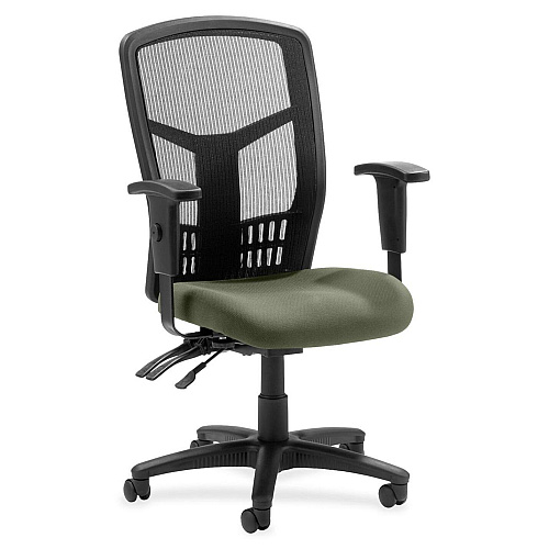 Lorell Executive High-back Mesh Chair Shire Sage Seat Color - Mesh Fabric Seat Material - Black Back Color - Black Frame Color - 5-star Base - Black - 1 Each (LLR8620085)