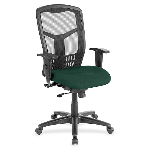 Lorell Executive Mesh High-back Swivel Chair Insight Forest Seat Color - Fabric Seat Material - Steel Frame Material - 1 Each (LLR8620550)