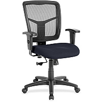 Lorell Ergomesh Managerial Mesh Mid-back Chair Perfection Navy Seat Color - Fabric Seat Material - Black Back Color - Black Frame Color - 5-star Base - 1 Each (LLR8620966)