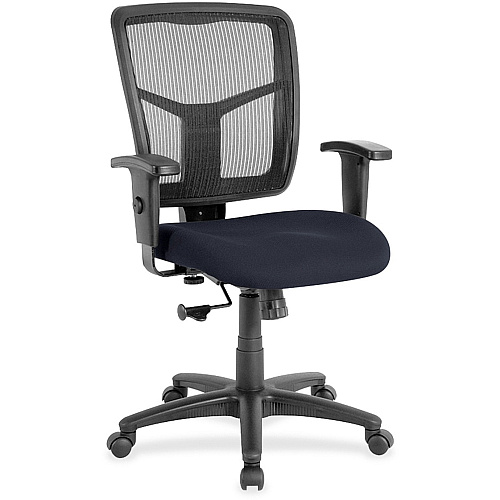 Lorell Ergomesh Managerial Mesh Mid-back Chair Perfection Navy Seat Color - Fabric Seat Material - Black Back Color - Black Frame Color - 5-star Base - 1 Each (LLR8620966)