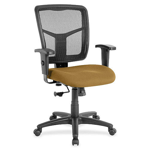 Lorell Ergomesh Managerial Mesh Mid-back Chair Canyon Nugget Seat Color - Vinyl Seat Material - Black Back Color - Mesh Back Material - Black Frame Color - 5-star Base - 1 Each (LLR8620929)