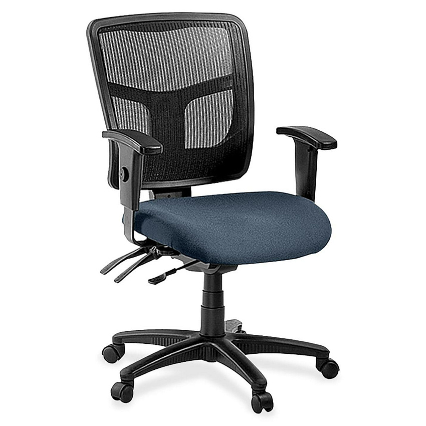 Lorell ErgoMesh Series Managerial Mesh Mid-Back Chair Shire Chesapeake Seat Color - Fabric Seat Material - Black Back Color - Black Frame Color - 5-star Base - Black - 1 Each (LLR8620184)
