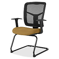 Lorell ErgoMesh Series Mesh Back Guest Chair with Arms Canyon Nugget Seat Color - Vinyl, Fabric Seat Material - Black Back Color - Mesh Back Material - Cantilever Base - Armrest - 1 Each (LLR8620229)