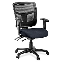Lorell ErgoMesh Series Managerial Mesh Mid-Back Chair Perfection Navy Seat Color - Fabric Seat Material - Black Back Color - Black Frame Color - 5-star Base - Black - 1 Each (LLR8620166)