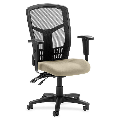Lorell Executive High-back Mesh Chair Shire Travertine Seat Color - Mesh Fabric Seat Material - Black Back Color - Black Frame Color - 5-star Base - Black - 1 Each (LLR8620087)