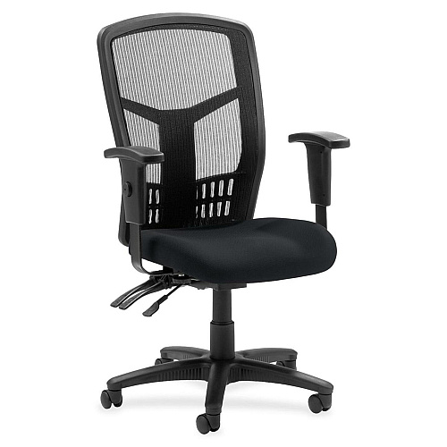 Lorell Executive High-back Mesh Chair Insight Ebony Seat Color - Mesh Fabric Seat Material - Black Back Color - Black Frame Color - 5-star Base - Black - 1 Each (LLR8620049)