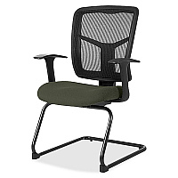 Lorell ErgoMesh Series Mesh Back Guest Chair with Arms Perfection Olive Green Seat Color - Mesh, Fabric Seat Material - Black Back Color - Mesh Back Material - Cantilever Base - Black - 1 Each (LLR8620267)