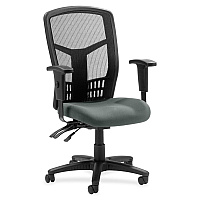 Lorell Executive High-back Mesh Chair Expo Fog Seat Color - Mesh Fabric Seat Material - Black Back Color - Black Frame Color - 5-star Base - Black - 1 Each (LLR8620032)