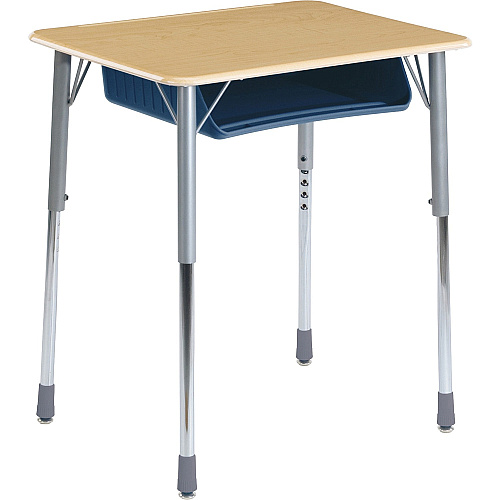 Virco Open Front Student Book Box Desk Maple Top - Student - Navy, Silver Mist - 2 / Carton (ZADJ2026BOXM)