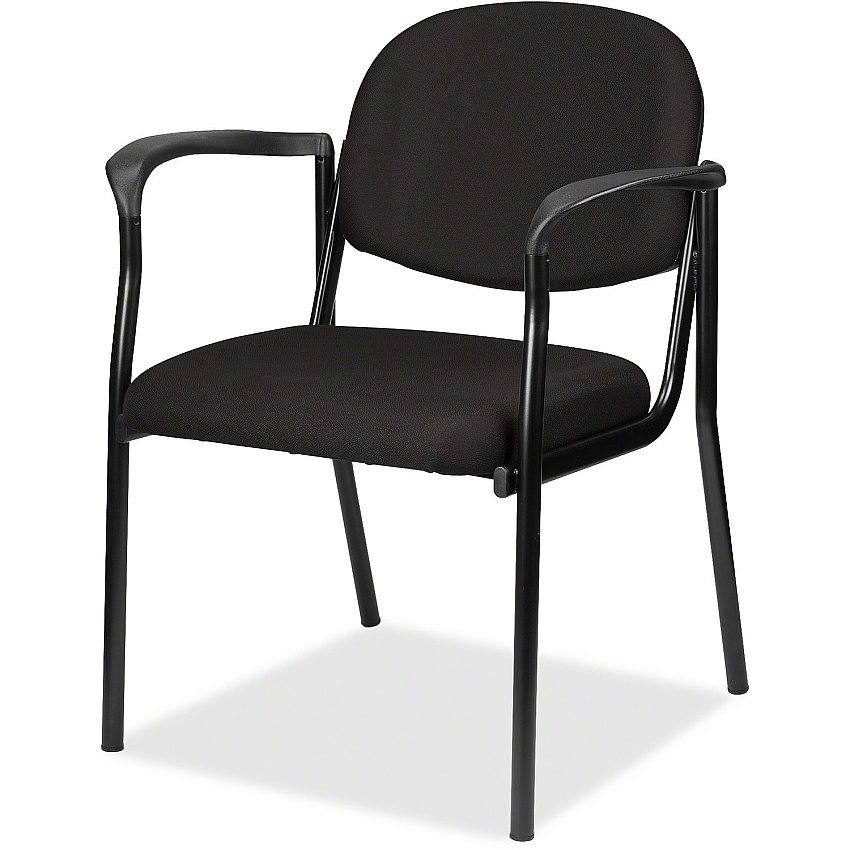 Eurotech Dakota 8011 Guest Chair Black Seat Color - Fabric Seat Material - Black Back Color - Fabric Back Material - Steel Frame Material - Four-legged Base - Perfection Black - 1 Each (801163)