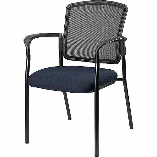 Lorell Breathable Mesh Guest Chair Periwinkle Blue Seat Color - Fabric Seat Material - Black Frame Color - Steel Frame Material - Armrest - 1 Each (LLR2310001)