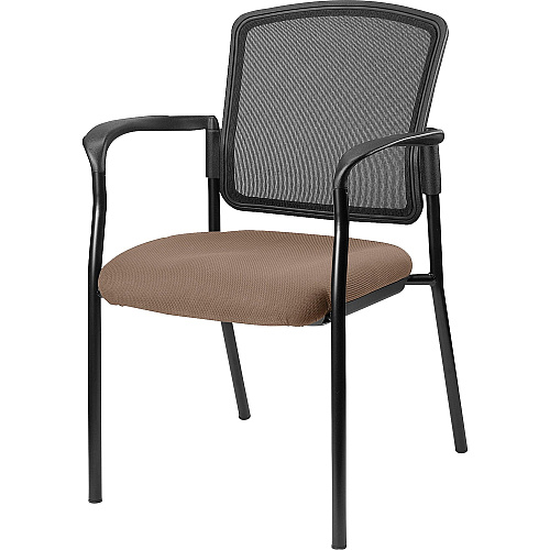 Lorell Mesh Back Stackable Guest Chair Fuse Malted Seat Color - Fabric Seat Material - Black, Powder Coated Frame Color - Steel Frame Material - Malted - Armrest - 1 Each (LLR2310003)