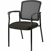 Lorell Breathable Mesh Guest Chairs Fuse Pepper Seat Color - Fabric Seat Material - Black, Powder Coated Frame Color - Steel Frame Material - Pepper - Armrest - 1 Each (LLR2310004)