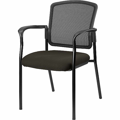 Lorell Breathable Mesh Guest Chairs Fuse Pepper Seat Color - Fabric Seat Material - Black, Powder Coated Frame Color - Steel Frame Material - Pepper - Armrest - 1 Each (LLR2310004)
