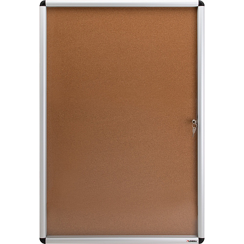 Lorell Enclosed Cork Bulletin Board 36" Board Height x 24" Board Width - Natural Cork Surface - Lock, Resilient, Durable, Self-healing - Aluminum Frame - 1 Each (LLR42706)
