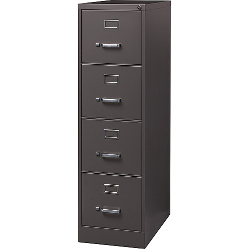 Lorell Fortress Series 26-1/2" Commercial-Grade Vertical File Cabinet 15" Width x 26.5" Depth x 52" Height - 4 x Drawer(s) for File - Letter - Vertical - Label Holder, Drawer Extension, Ball-bearing Suspension, Heavy Duty, Security Lock - Mediu (LLR60155)