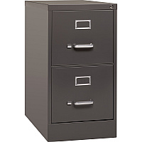 Lorell Fortress Series 26-1/2" Commercial-Grade Vertical File Cabinet 15" Width x 26.5" Depth x 28.4" Height - 2 x Drawer(s) for File - Letter - Vertical - Label Holder, Drawer Extension, Ball-bearing Suspension, Heavy Duty, Security Lock - Med (LLR60156)