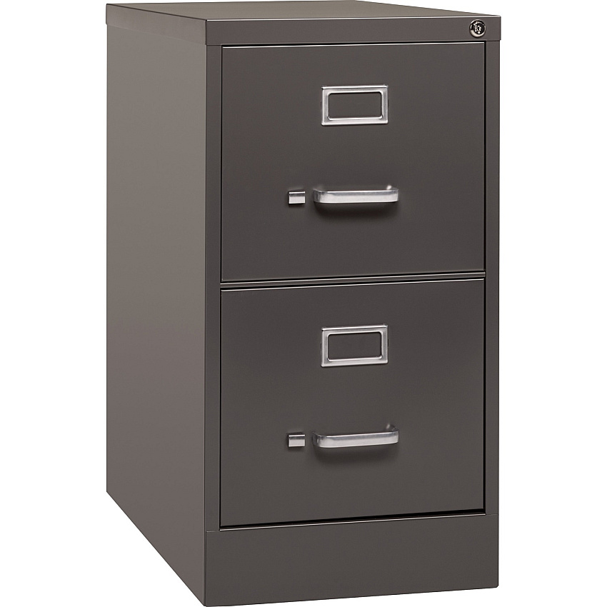Lorell Fortress Series 26-1/2" Commercial-Grade Vertical File Cabinet 15" Width x 26.5" Depth x 28.4" Height - 2 x Drawer(s) for File - Letter - Vertical - Label Holder, Drawer Extension, Ball-bearing Suspension, Heavy Duty, Security Lock - Med (LLR60156)