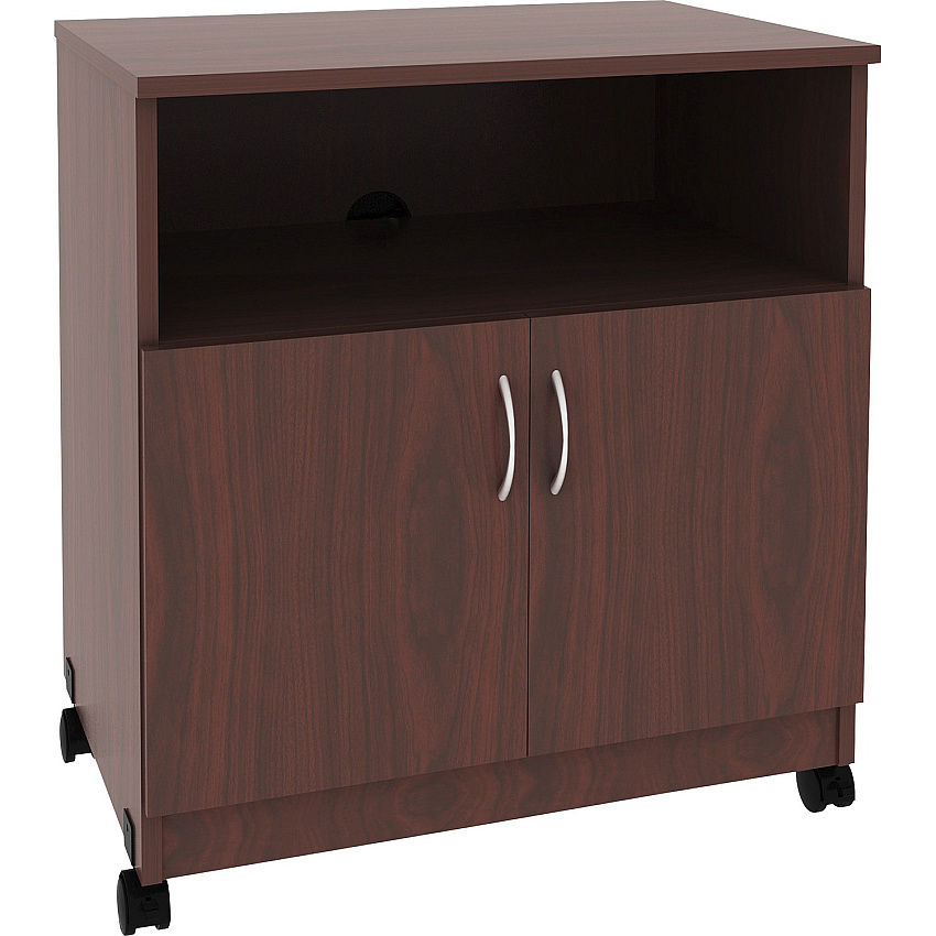 Lorell Mobile Machine Stand with Shelf 30.75" Height x 28" Width x 19.25" Depth - Mahogany - Laminated Particleboard - Mahogany (LLR60268)