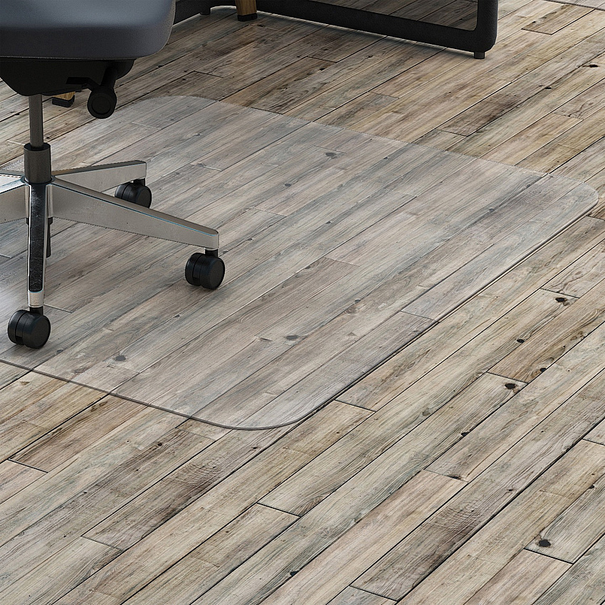 Lorell Big & Tall Chairmat Hard Floor, Vinyl Floor, Tile Floor, Wood Floor - 53" Length x 45" Width x 0.133" Thickness - Rectangular - Polycarbonate - Clear - 1 Each (LLR69707)