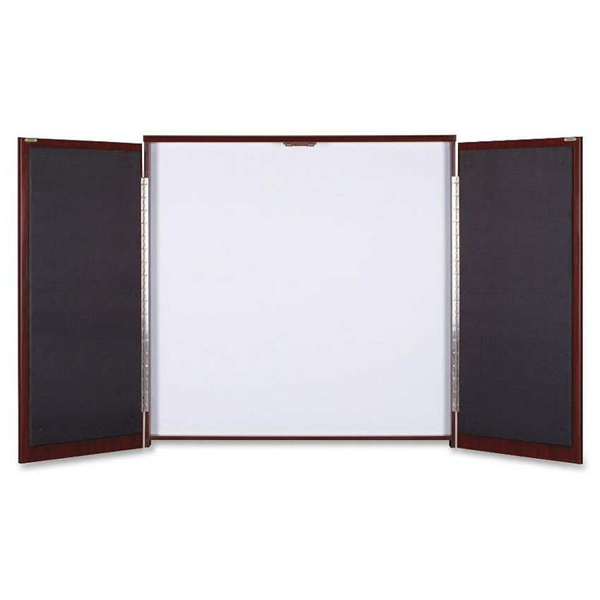 Lorell Dry-erase Whiteboard Presentation Cabinet Hinged Door - 47.3" Height x 47.3" Width x 4.8" Depth - 1 Each (LLR69865)