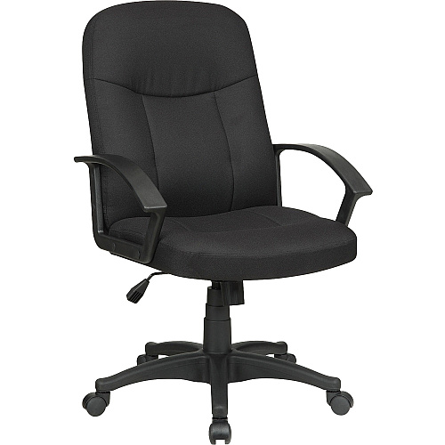 Lorell Executive Upholstered Mid-Back Chair Black Seat Color - Fabric Seat Material - Black Back Color - Fabric Back Material - Black Frame Color - 5-star Base - 1 Each (LLR84552)