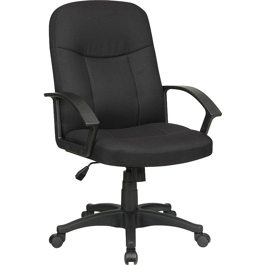 Lorell Executive Upholstered Mid-Back Chair Black Seat Color - Fabric Seat Material - Black Back Color - Fabric Back Material - Black Frame Color - 5-star Base - 1 Each (LLR84552)