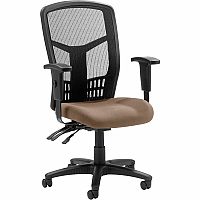 Lorell Executive High-back Mesh Chair Fuse Malted Seat Color - Fabric Seat Material - Gray Back Color - Black Frame Color - Steel, Plastic Frame Material - High Back - 5-star Base - Armrest - 1 Each (LLR8620003)