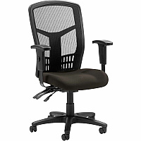 Lorell Executive High-back Mesh Chair Fuse Pepper Seat Color - Fabric Seat Material - Gray Back Color - Black Frame Color - Steel, Plastic Frame Material - High Back - 5-star Base - Armrest - 1 Each (LLR8620004)
