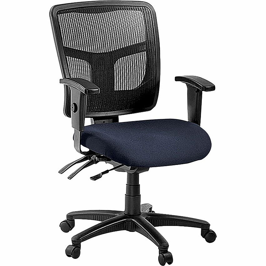 Lorell ErgoMesh Series Managerial Mid-Back Chair Periwinkle Blue Seat Color - Fabric Seat Material - Black Back Color - Black Frame Color - 5-star Base - 1 Each (LLR8620101)