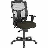 Lorell Executive High-back Swivel Chair Fuse Pepper Seat Color - Fabric Seat Material - Steel Frame Material - Pepper - 1 Each (LLR8620504)