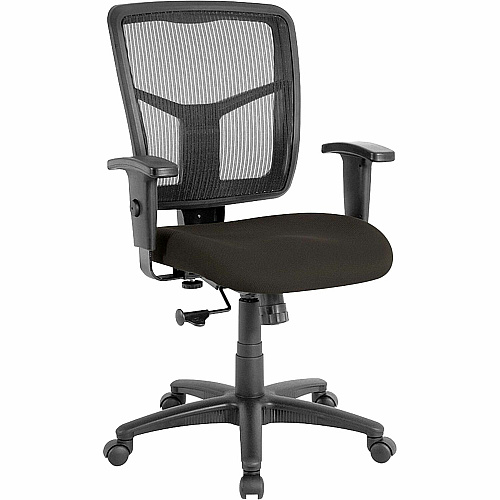 Lorell Managerial Mesh Mid-back Chair Fuse Pepper Seat Color - Fabric Seat Material - Black Back Color - Black Frame Color - 5-star Base - 1 Each (LLR8620904)