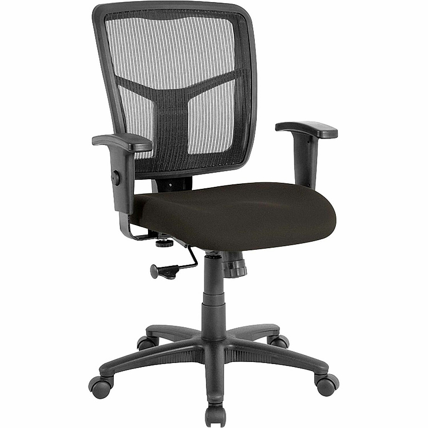 Lorell Managerial Mesh Mid-back Chair Fuse Pepper Seat Color - Fabric Seat Material - Black Back Color - Black Frame Color - 5-star Base - 1 Each (LLR8620904)
