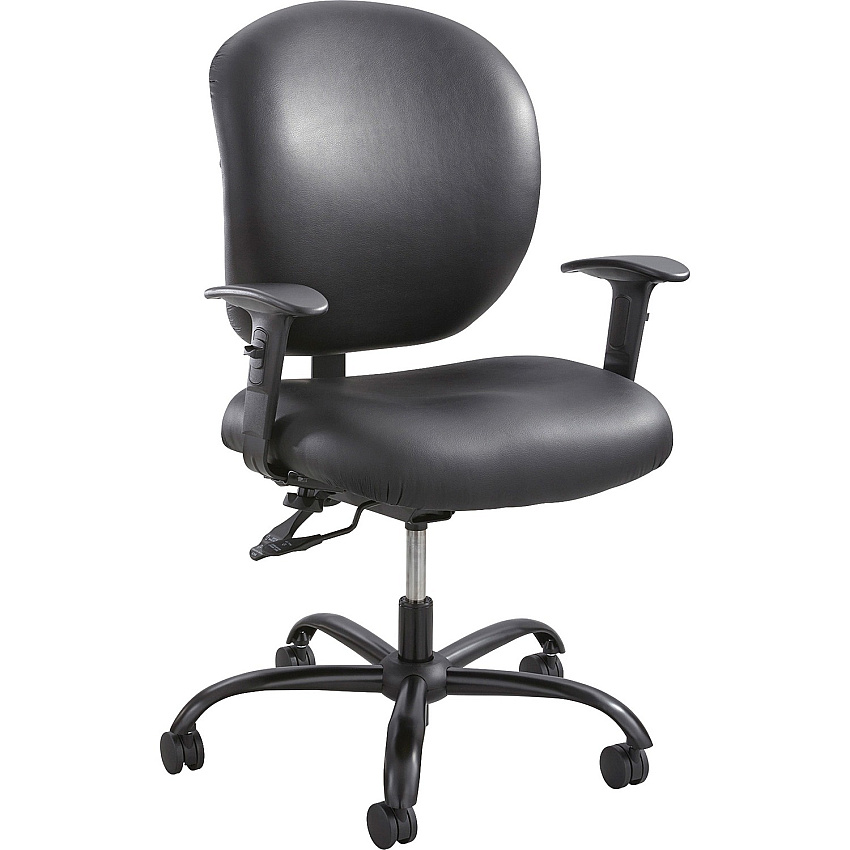 Safco Alday 24/7 Task Chair Black Seat Color - Polyester Seat Material - Black Back Color - Vinyl Back Material - 5-star Base - Black - 1 Each (3391BV)